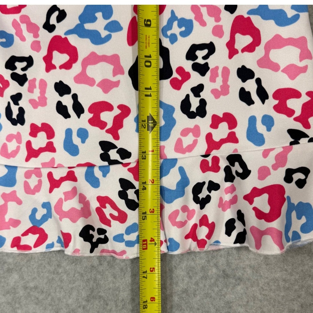 Golftini Big Bang Skort Women XXS White Pink Blue Leopard Print Ruffle Activewea - Picture 6 of 10